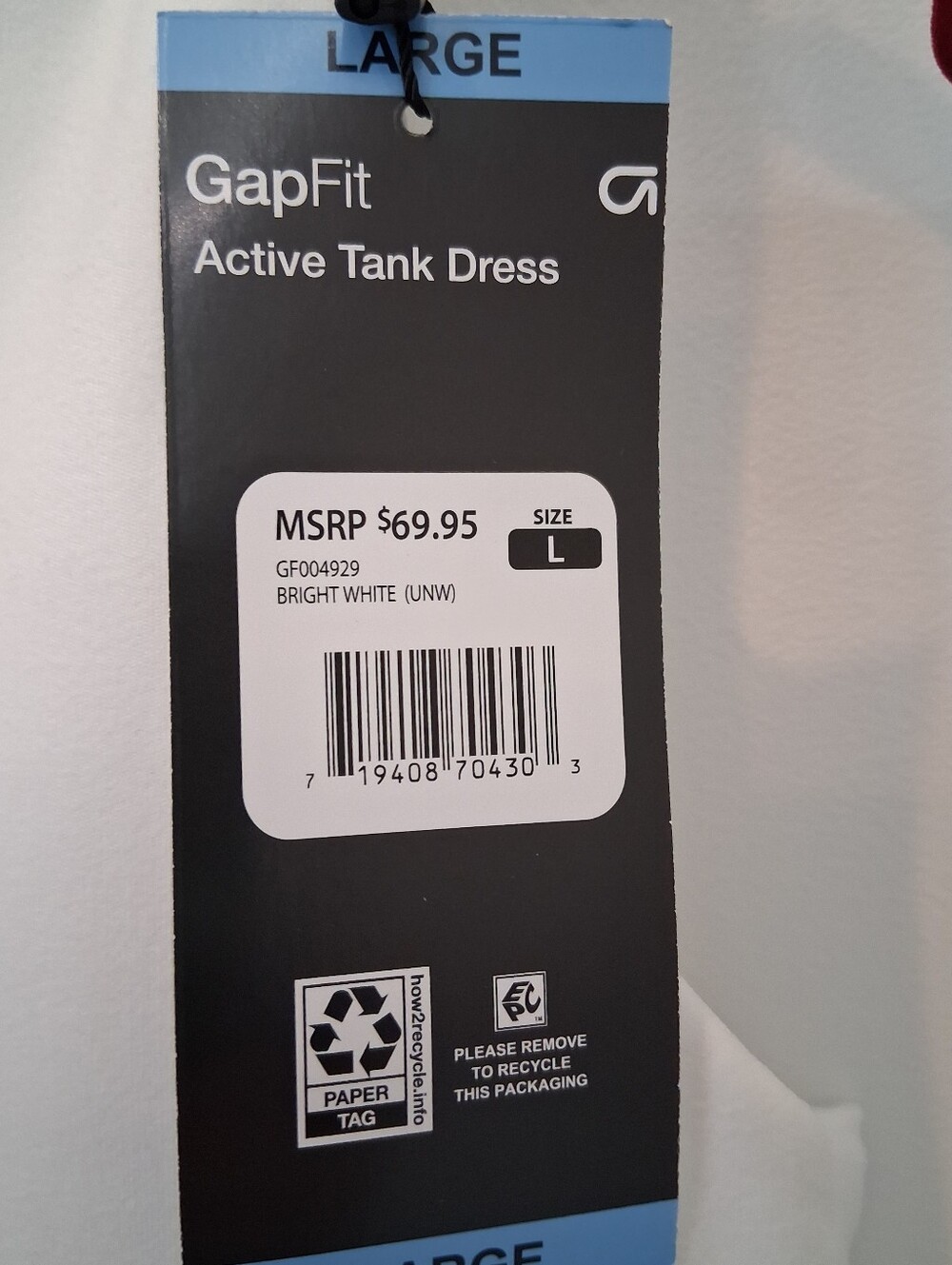 GAP White Sleeveless V-Neck Active Dress - Picture 7 of 11